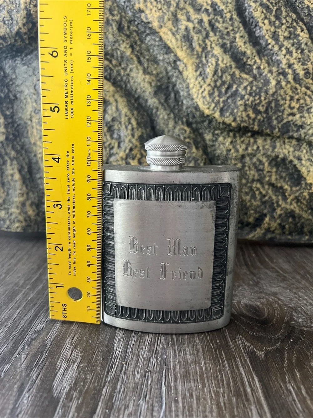 Kings Pewter  Engraved  'Best Man Best Friend' crafted in Thailand.